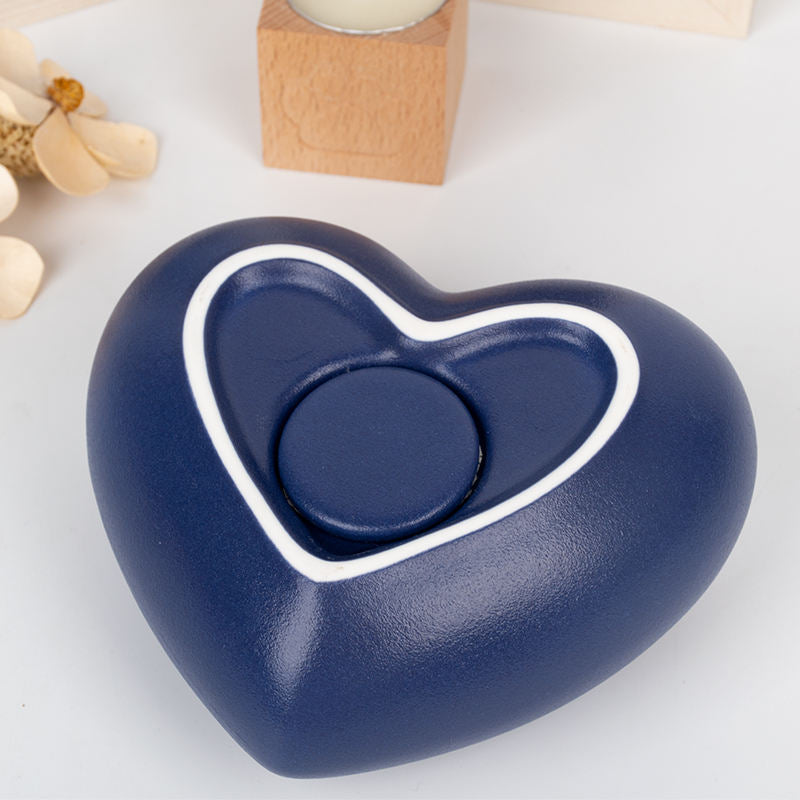 Midnight Heartform Ceramic Urn