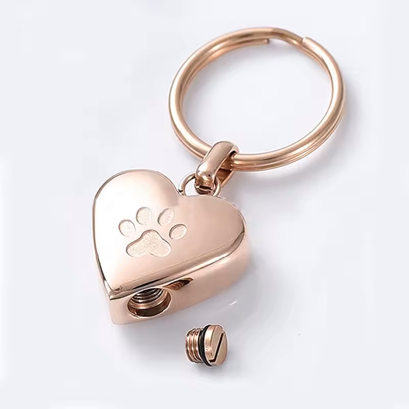 Gold Plated Heart Shaped Keychain