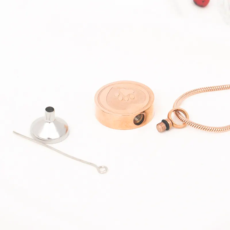 Paw Print Heart Ash Necklace – Memorial Keepsake Pendant