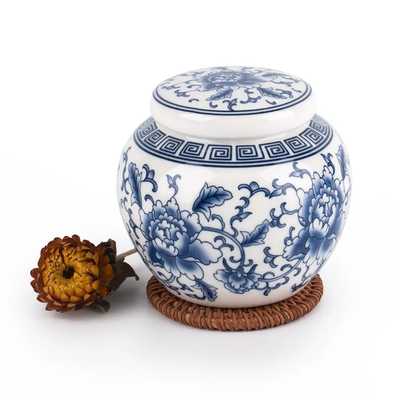 Classic Blue and White Porcelain Urn