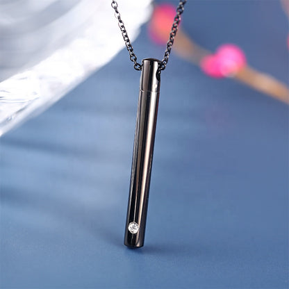 Minimalist Cylinder Memorial Ash Necklace