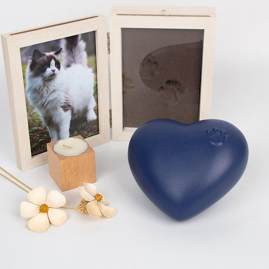 Midnight Heartform Ceramic Urn