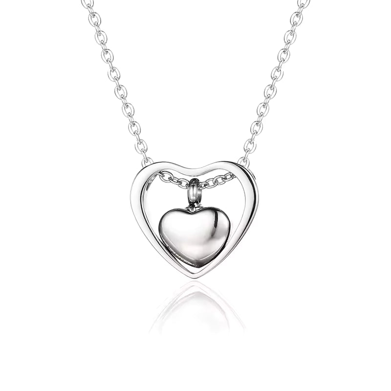 Two-Tone Heart Ash Necklace – Memorial Keepsake Pendant