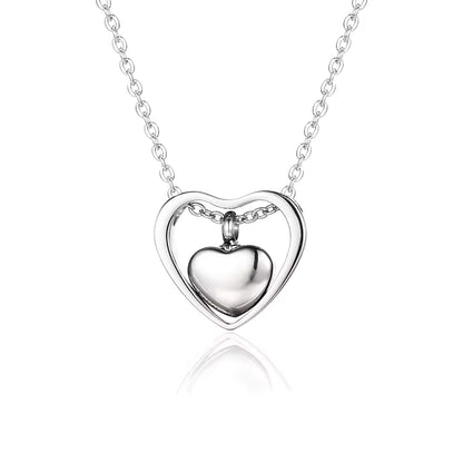 Two-Tone Heart Ash Necklace – Memorial Keepsake Pendant