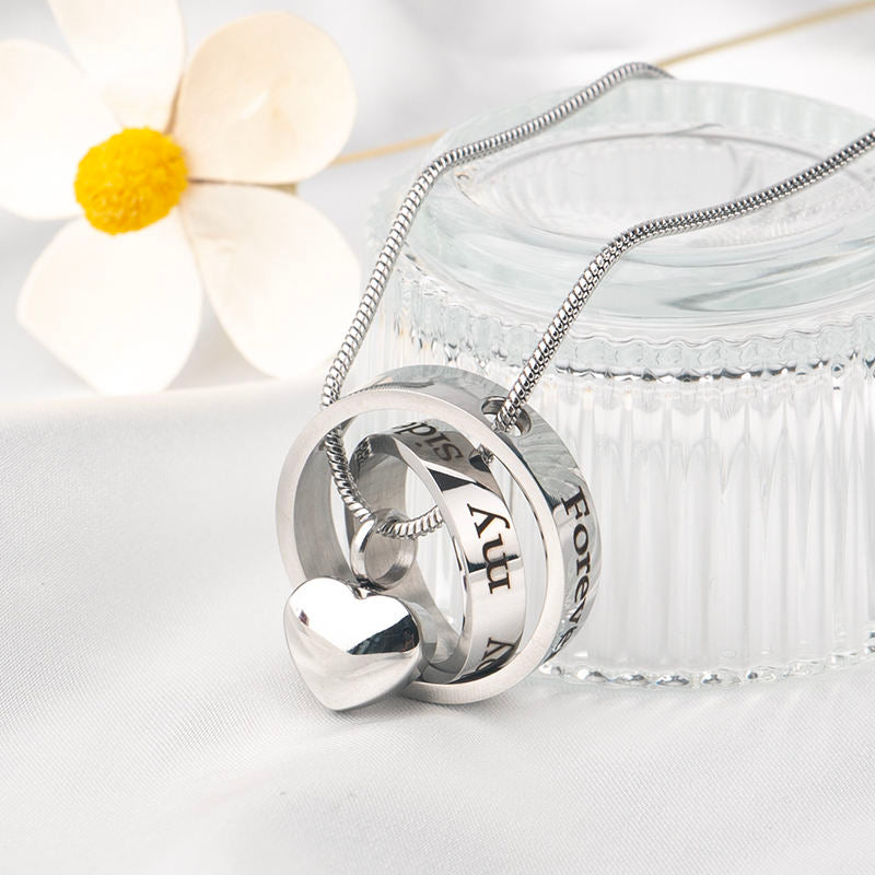 “Forever in My Heart” Rotating Memorial Necklace