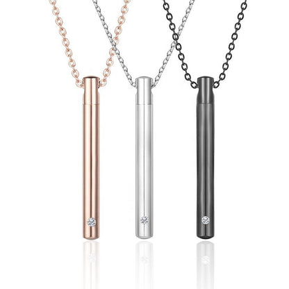 Minimalist Cylinder Memorial Ash Necklace