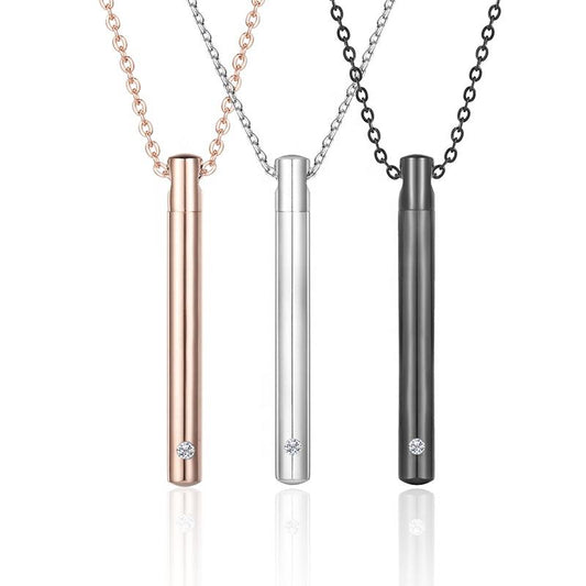 Minimalist Cylinder Memorial Ash Necklace