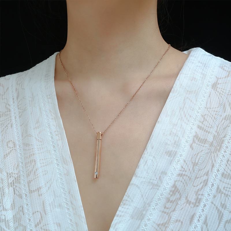 Minimalist Cylinder Memorial Ash Necklace