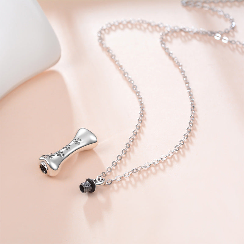 Sterling Silver Bone Memorial Ash Necklace