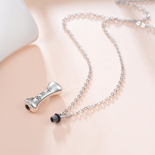 Sterling Silver Bone Memorial Ash Necklace
