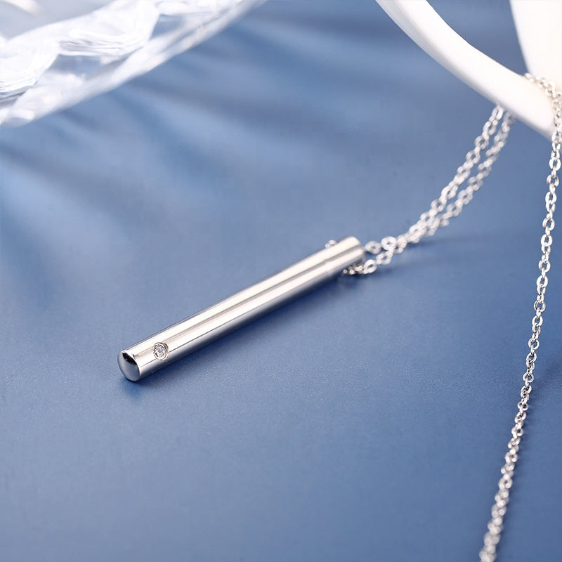 Minimalist Cylinder Memorial Ash Necklace