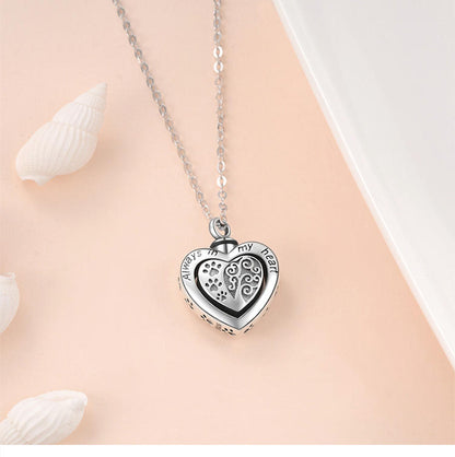 Sterling Silver “Always in My Heart” Memorial Necklace
