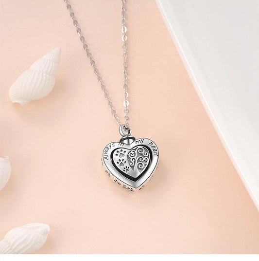 Sterling Silver “Always in My Heart” Memorial Necklace