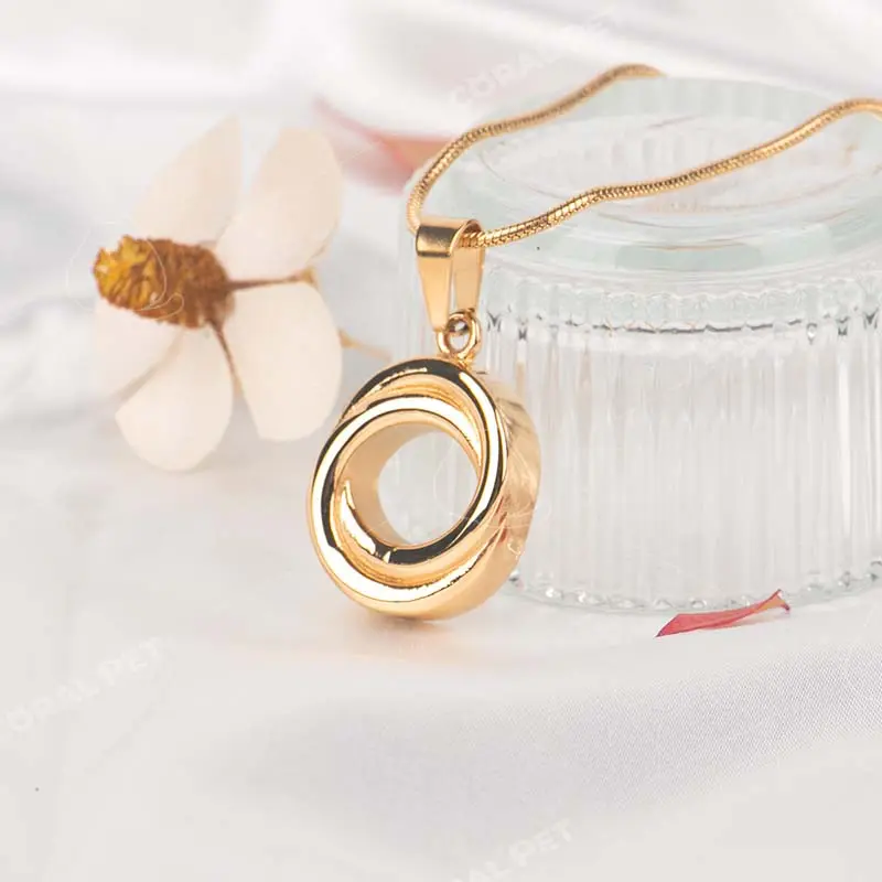 Gold Plated Oval Pendant Necklace