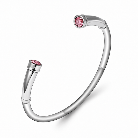 Pink Gem Memorial Cuff Bracelet