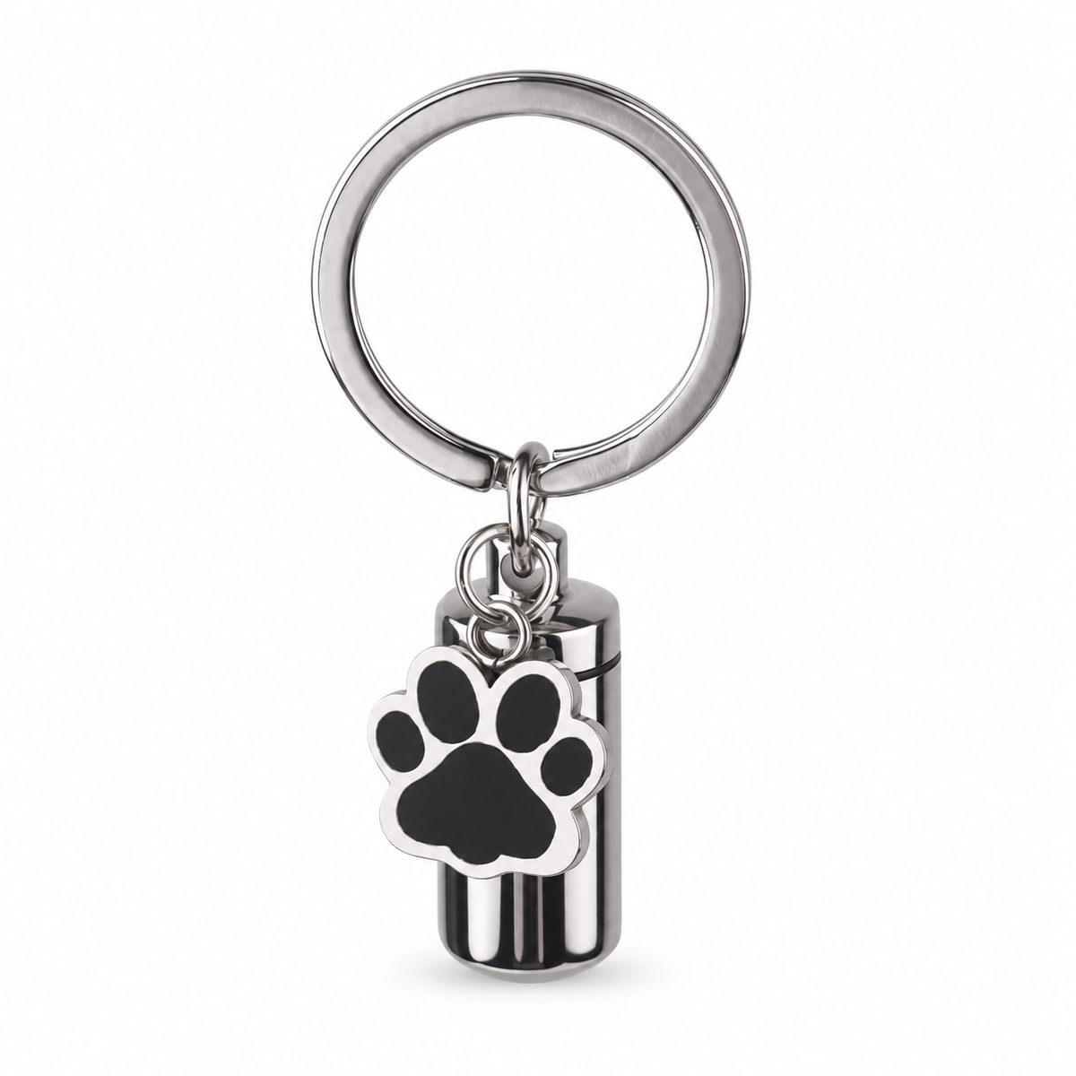 Paw & Cylinder Memorial Keychain