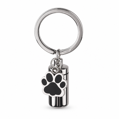 Paw & Cylinder Memorial Keychain